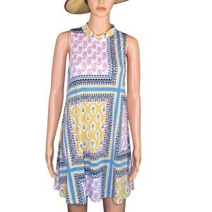 Signature Studio Dress A Line Patchwork Sleeveless Knee Length Warm Weather SZ M